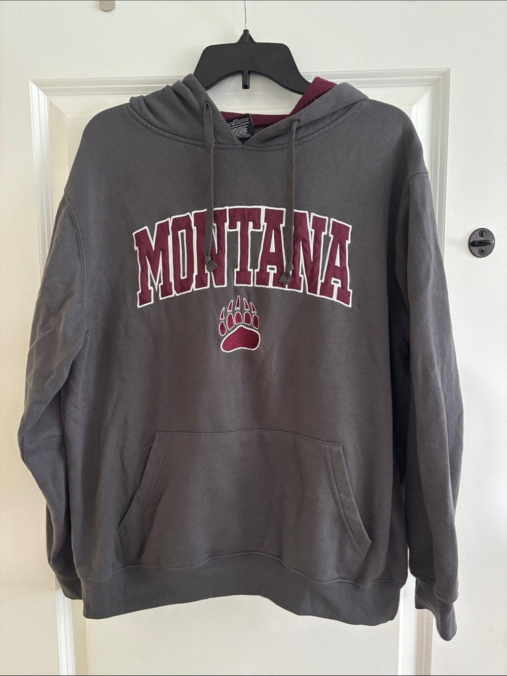 Montana Grizzlies Hoodie Sweatshirt - Gray with Maroon Details